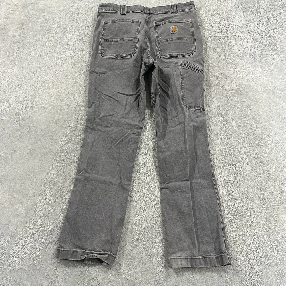 Carhartt Rugged Flex Pants Mens 33x31* Relaxed Fit Canvas Distressed Work Gray